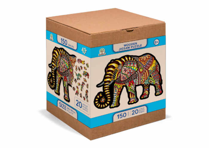 Puzzle din lemn, Elefant, 150 piese