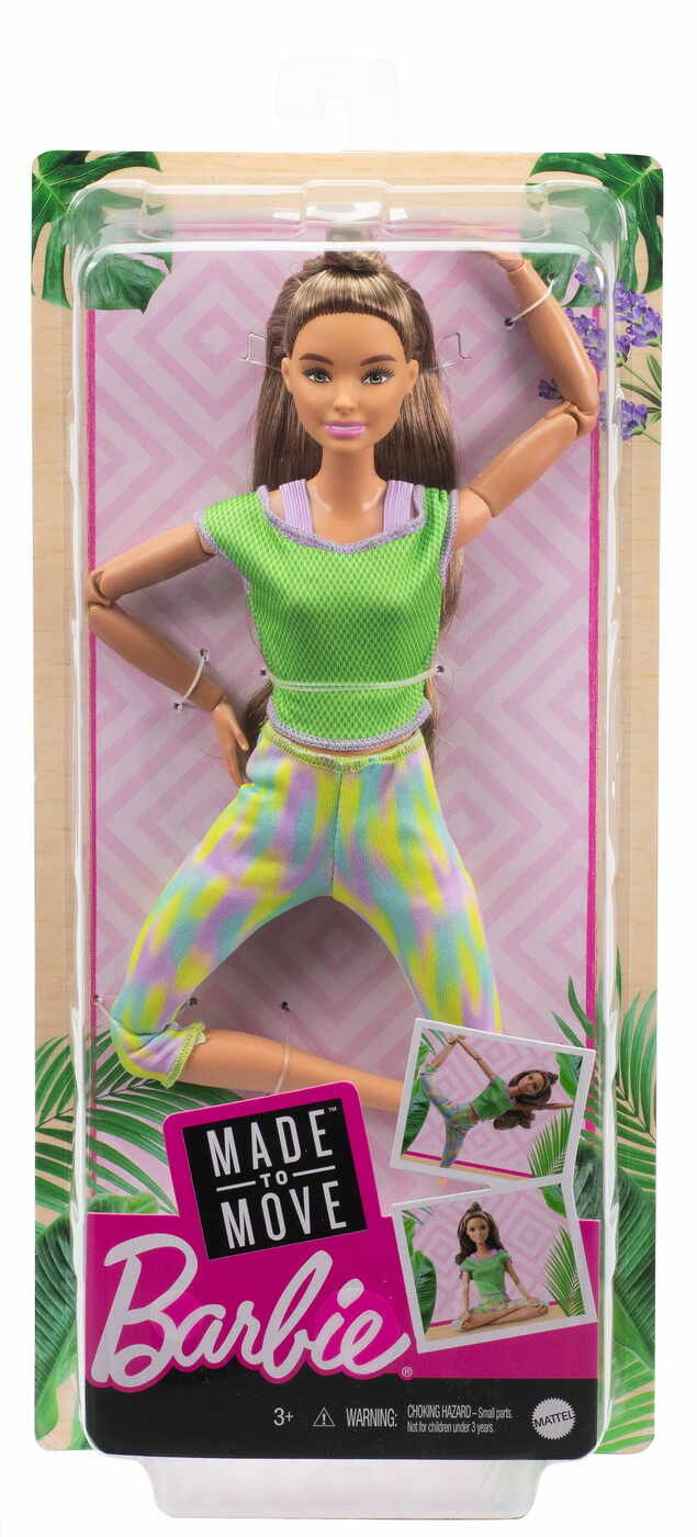 Papusa Barbie Made To Move - Barbie satena cu tinuta verde | Mattel