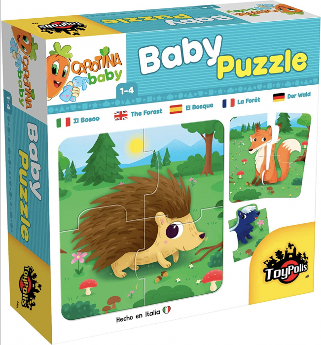 Set 6 puzzle cu animale, 24 piese mari, Baby Puzzle, 1-4 ani