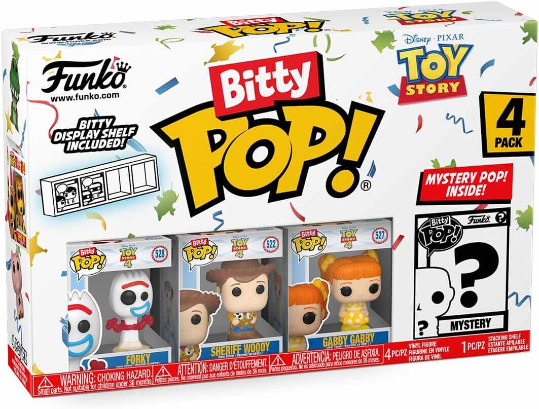 Set 4 figurine - Pop! Bitty - Disney Toy Story: Forky, Woody, Gabby Gabby and a Surprise Mystery Mini Figure | Funko