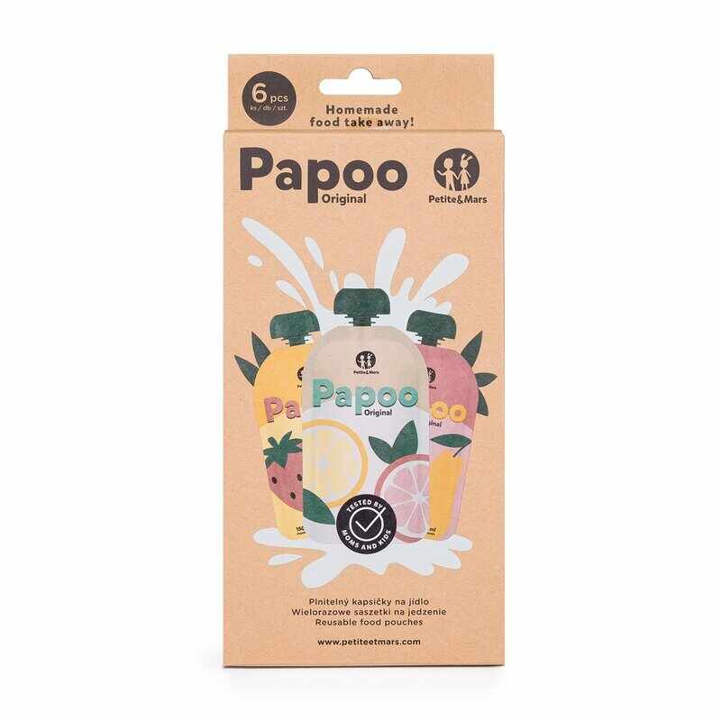 Set de pungi PetiteMars Papoo pentru mancare reutilizabile fara BPA 150 ml Multicolor