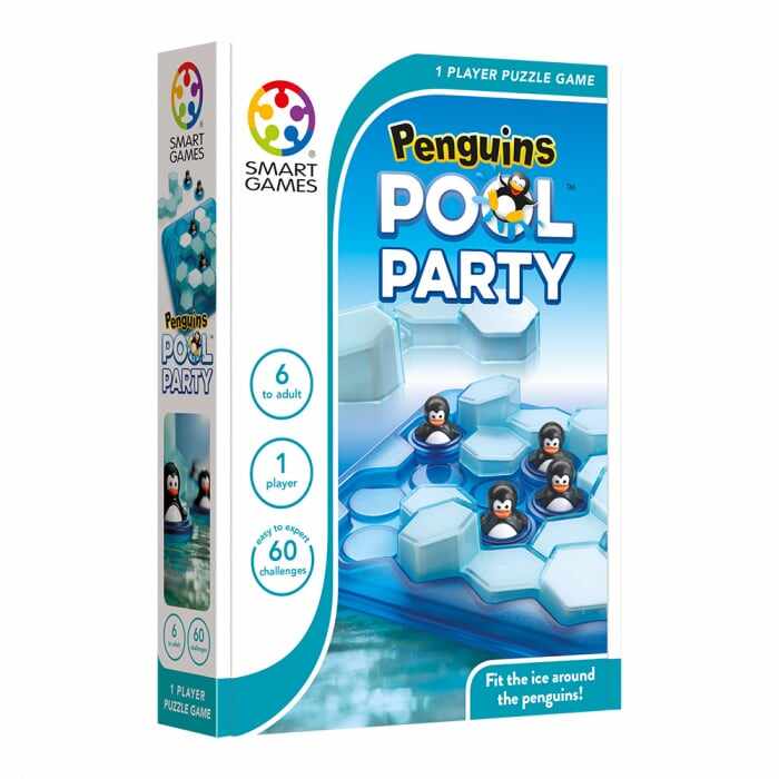 Smart Games - Penguins Pool Party, joc de logica cu 60 de provocari, 6+ ani