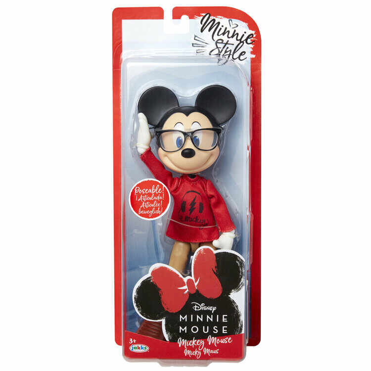 Papusa Mickey Mouse cu ochelari, 24 cm