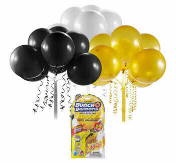 Bunch O Baloons - Set party baloons refill Negru/Auriu/Alb