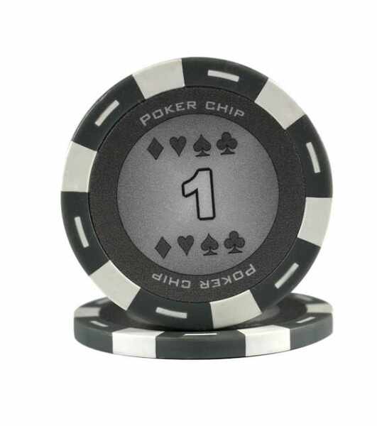 Jeton Poker Chip 11.5g - Culoare Gri - inscriptionat (1)