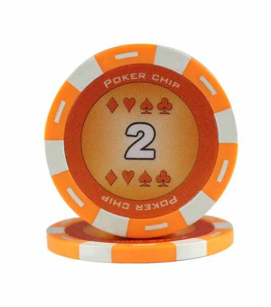 Jeton Poker Chip 11.5g - Culoare Portocaliu - inscriptionat (2)