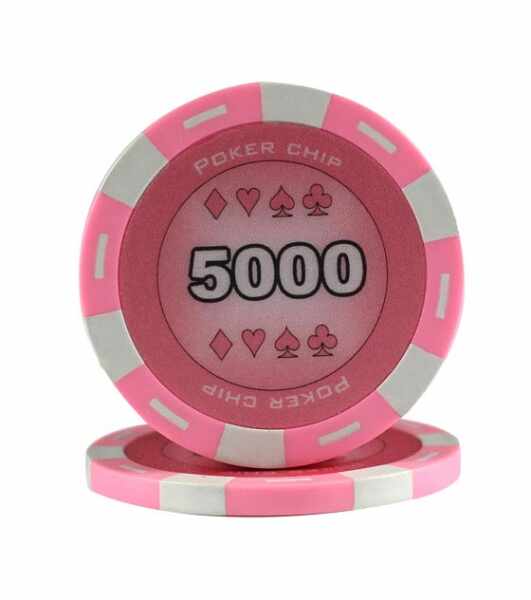 Jeton Poker Chip 11.5g - Culoare Roz - inscriptionat (5000)