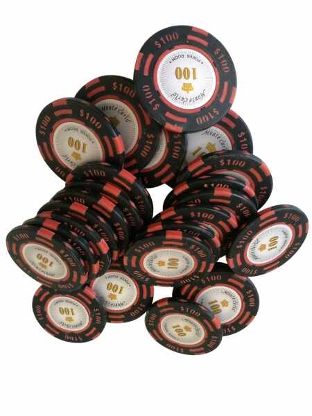 Jeton Poker Montecarlo 14 grame Clay, inscriptionat 100