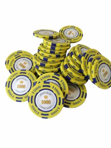 Jeton Poker Montecarlo 14 grame Clay, inscriptionat 1000