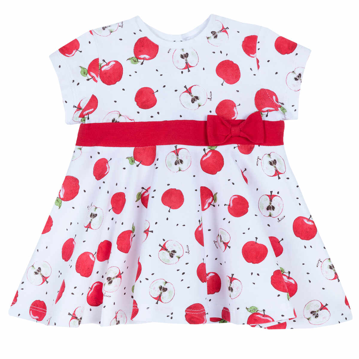 Rochie pentru copii Chicco, alb cu rosu, 03606