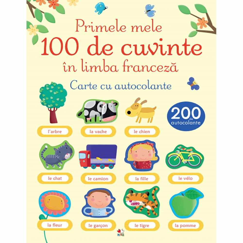 Carte Editura Litera, Primele 100 de cuvinte in limba franceza. Carte cu autocolante