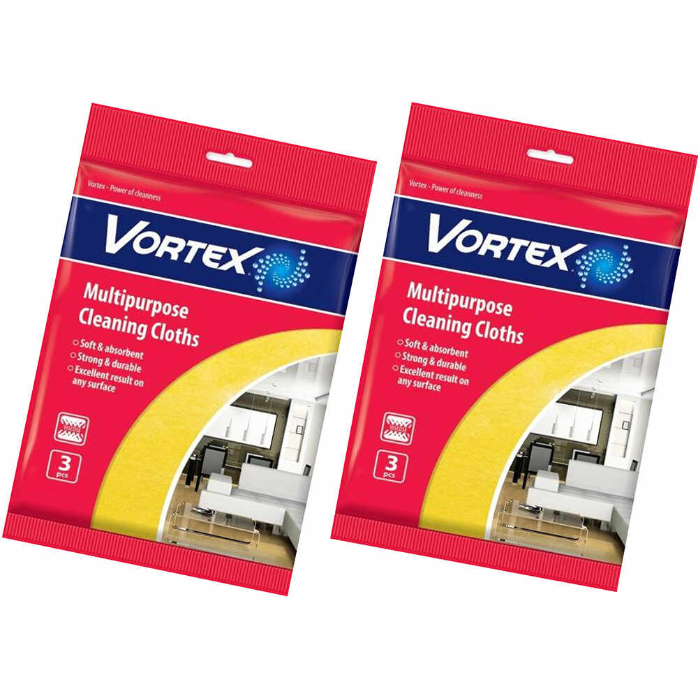 Set 2 pachete lavete din vascoza pentru suprafete multiple Vortex (3 buc/pachet)
