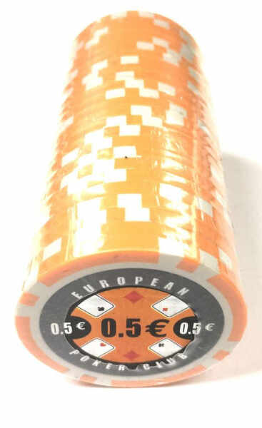 Set 25 jetoane poker ABS 11, 5 gr model EPC - inscriptionat 0,50 