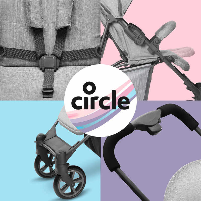 Carucior Treviso 4 Woven-grey Circle ABC Design 2019