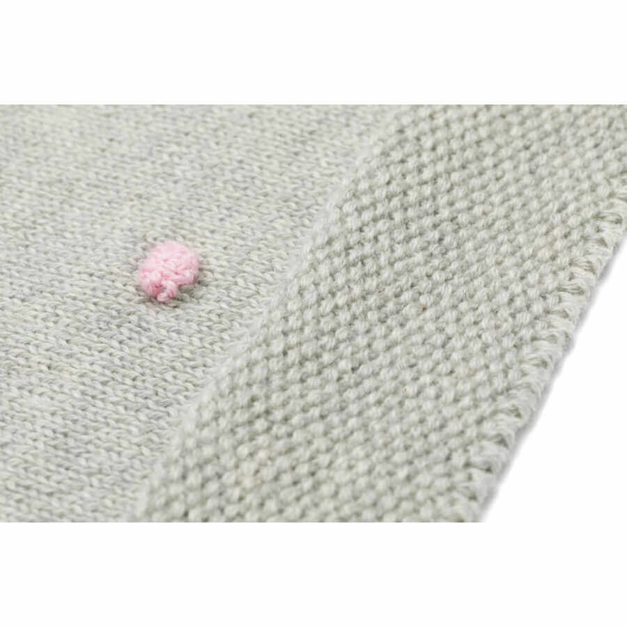 Patura tricotata 100 bumbac grey pink Fillikid