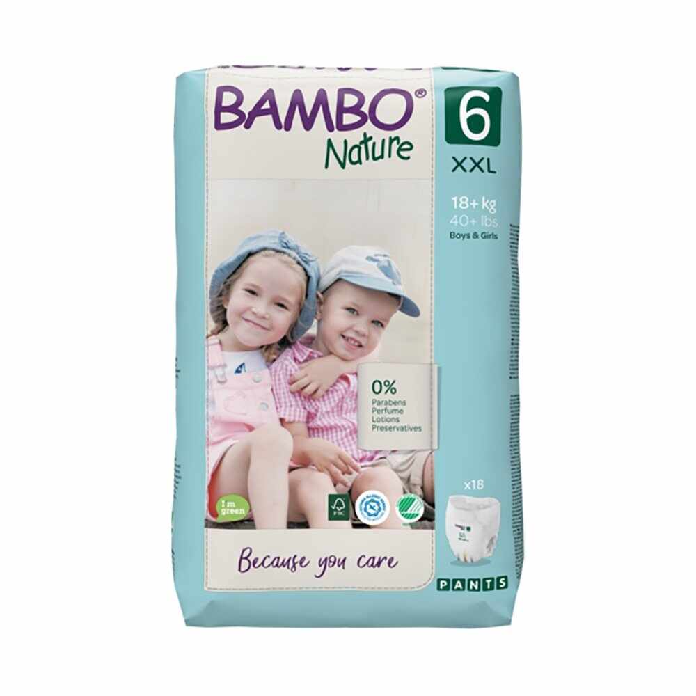 Scutece Bambo Nature Eco Friendly Pants, Nr 6, 18 Kg +, 18 buc