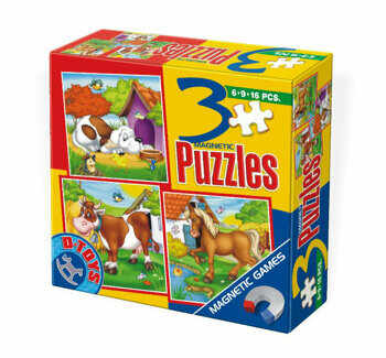 Puzzle magnetic Animale, 3 in 1