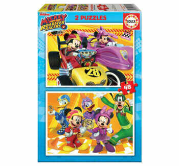 Puzzle Mickey roadster racers, 2 x 48 piese