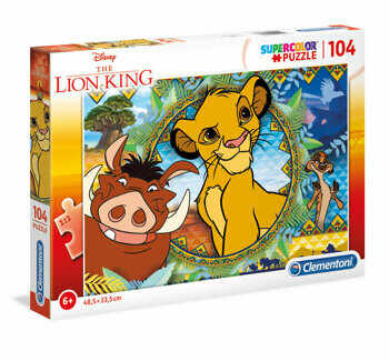 Puzzle Super Color Regele Animalelor, 104 piese