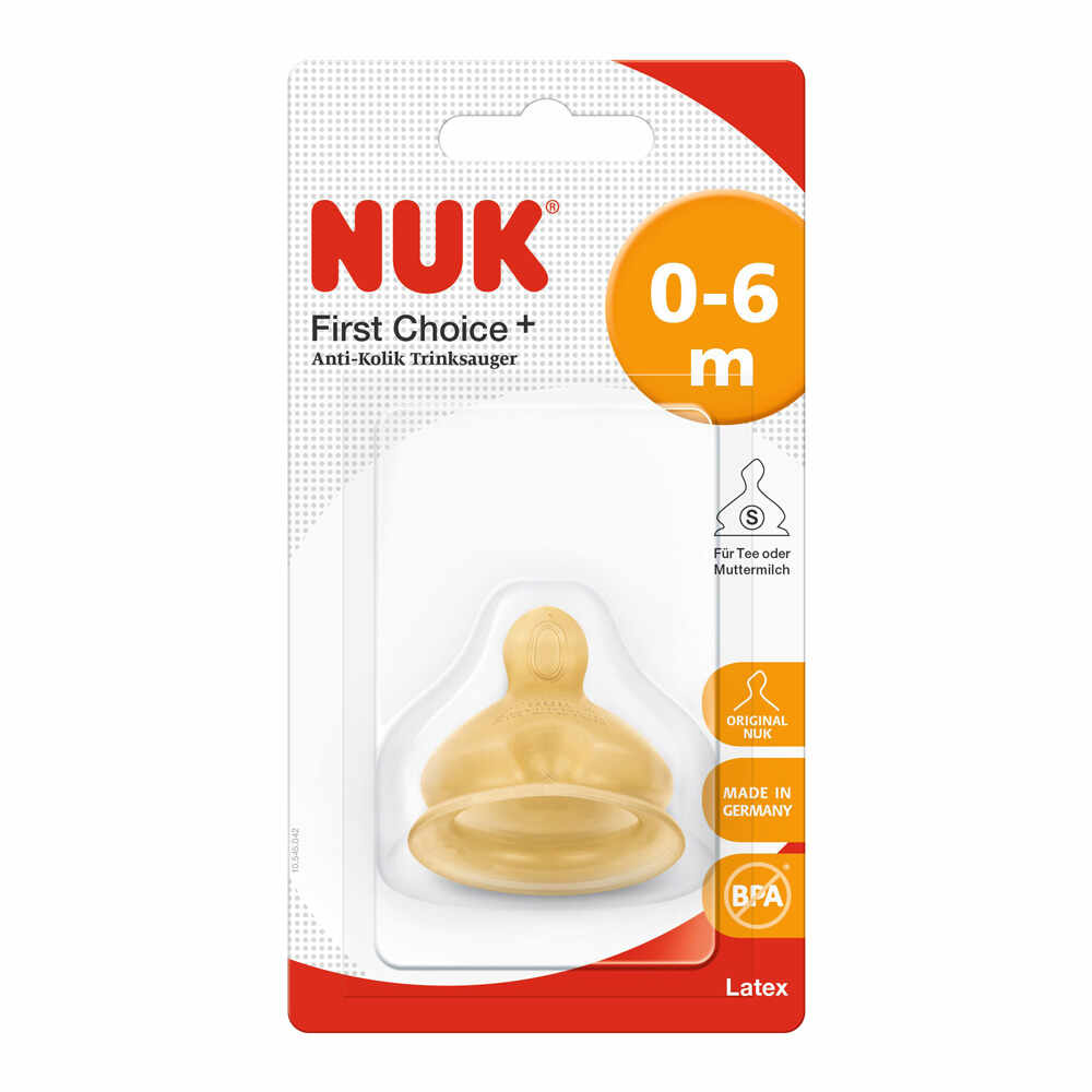 Tetina Nuk First Choice Plus Latex S1 0-6 luni