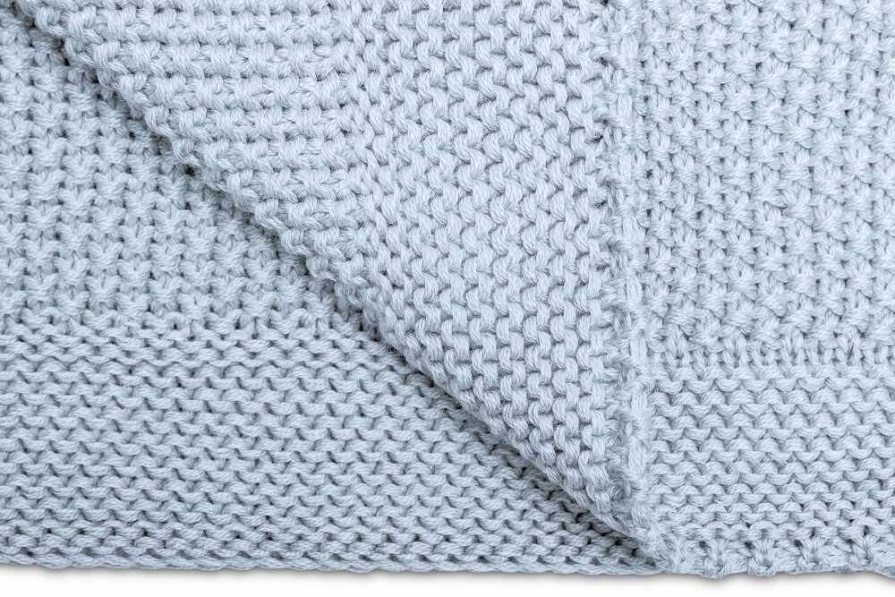 Paturica de bumbac tricotata Sensillo 100x80 cm albastra