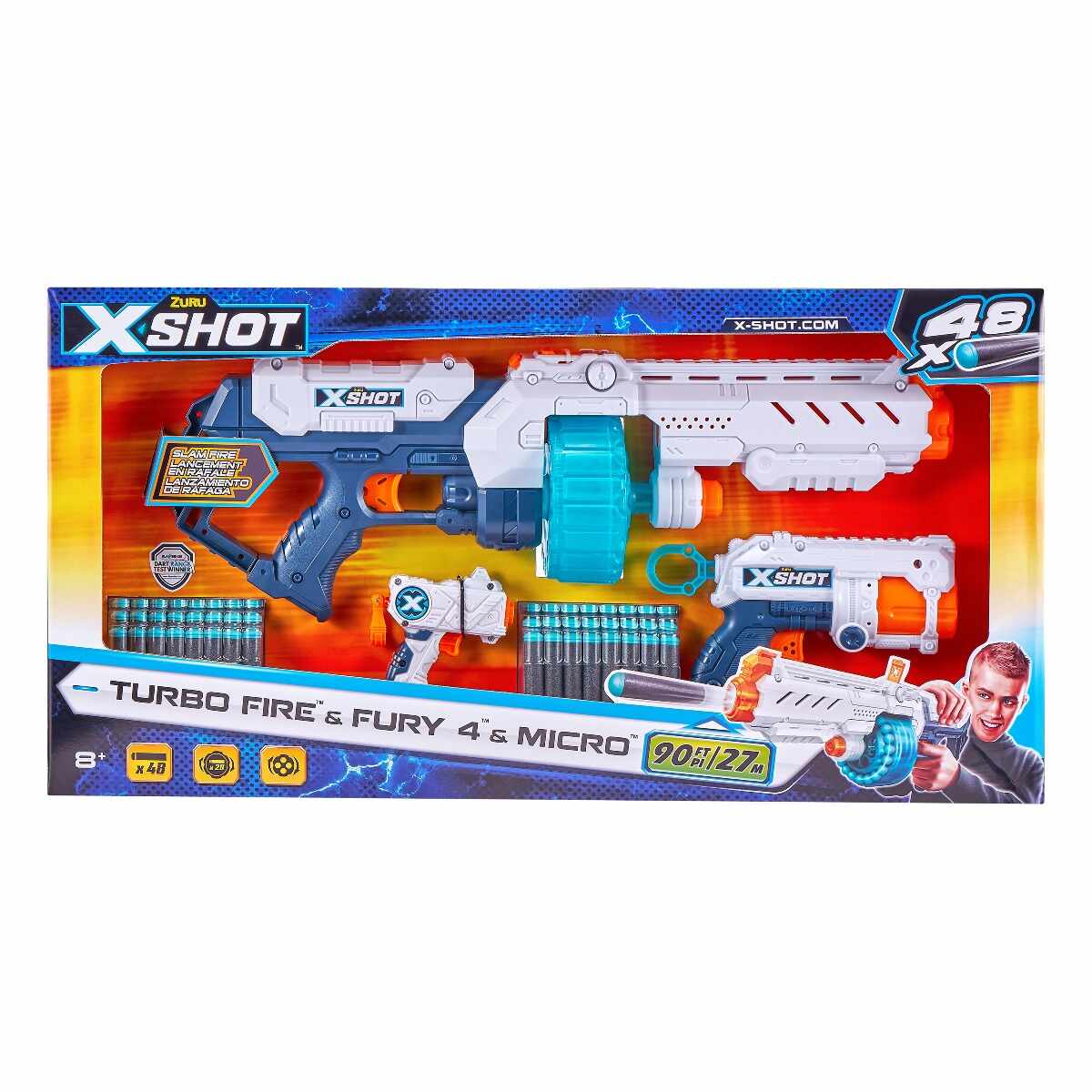 Blaster X-Shot Combo Pack Turbo Fire Fury, 48 proiectile