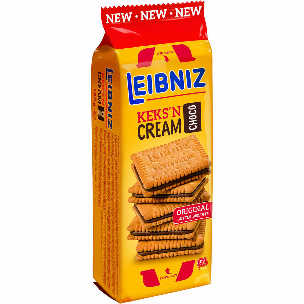 Biscuiti cu crema de cacao Leibniz, 190 g
