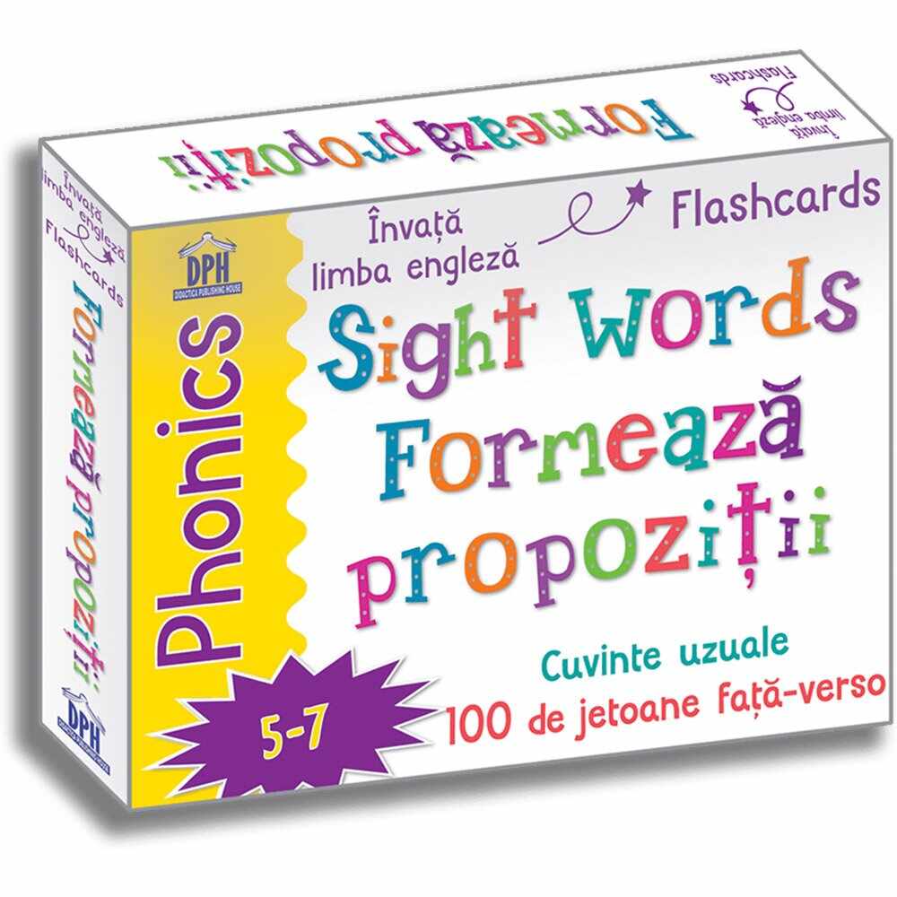 Editura DPH, Sight words - Formeaza propozitii - 100 de jetoane fata-verso - limba engleza