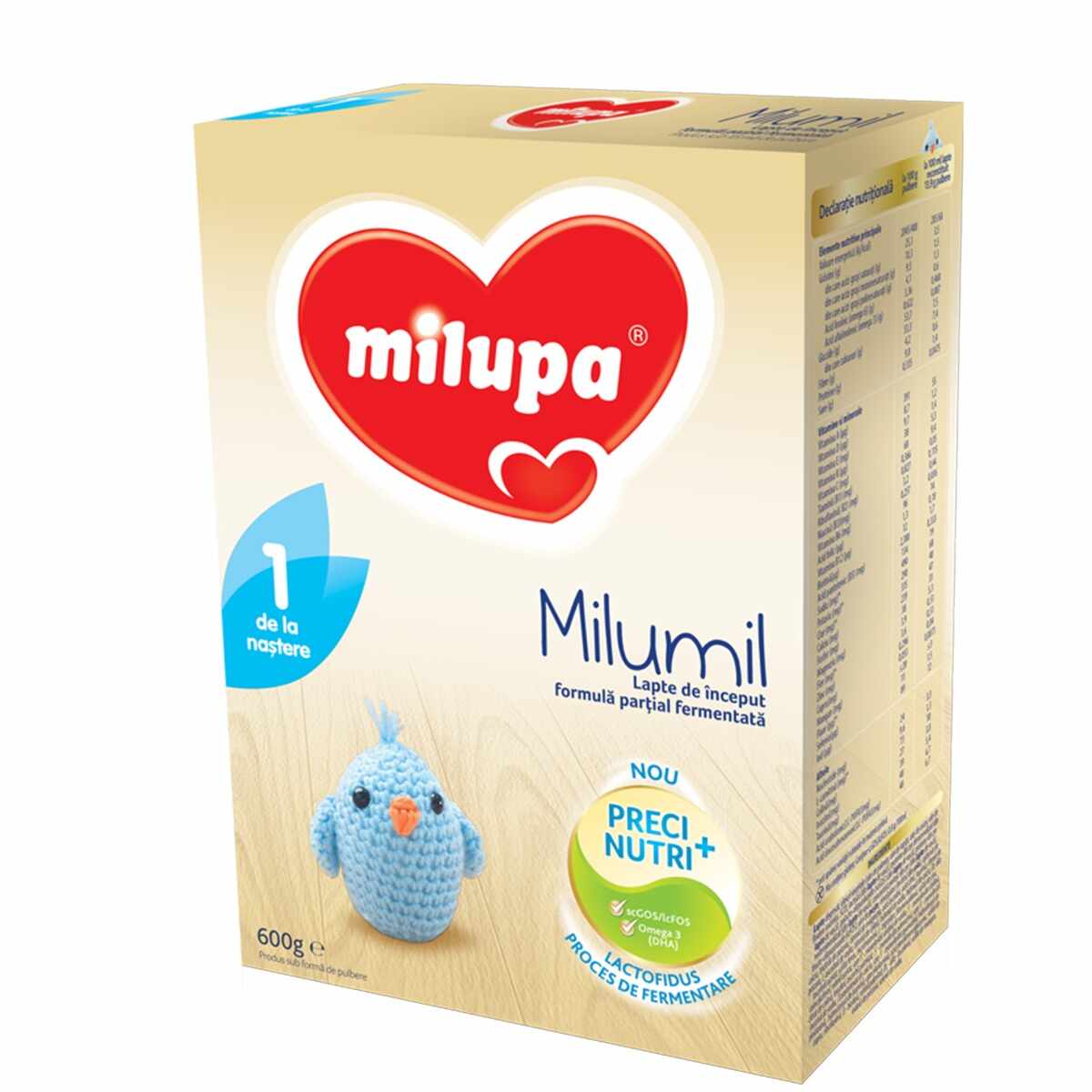 Lapte praf de inceput Milupa Milumil 1, 600g