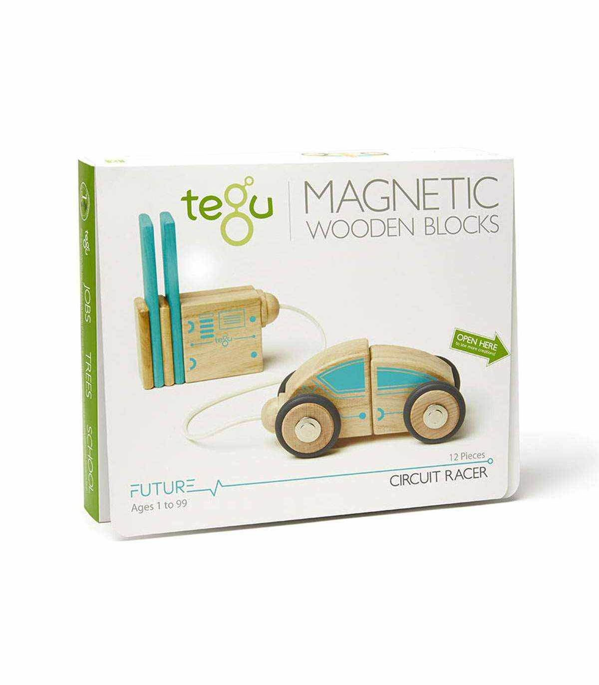 Jucarie cu piese din lemn magnetice - Circuit Racer | Tegu