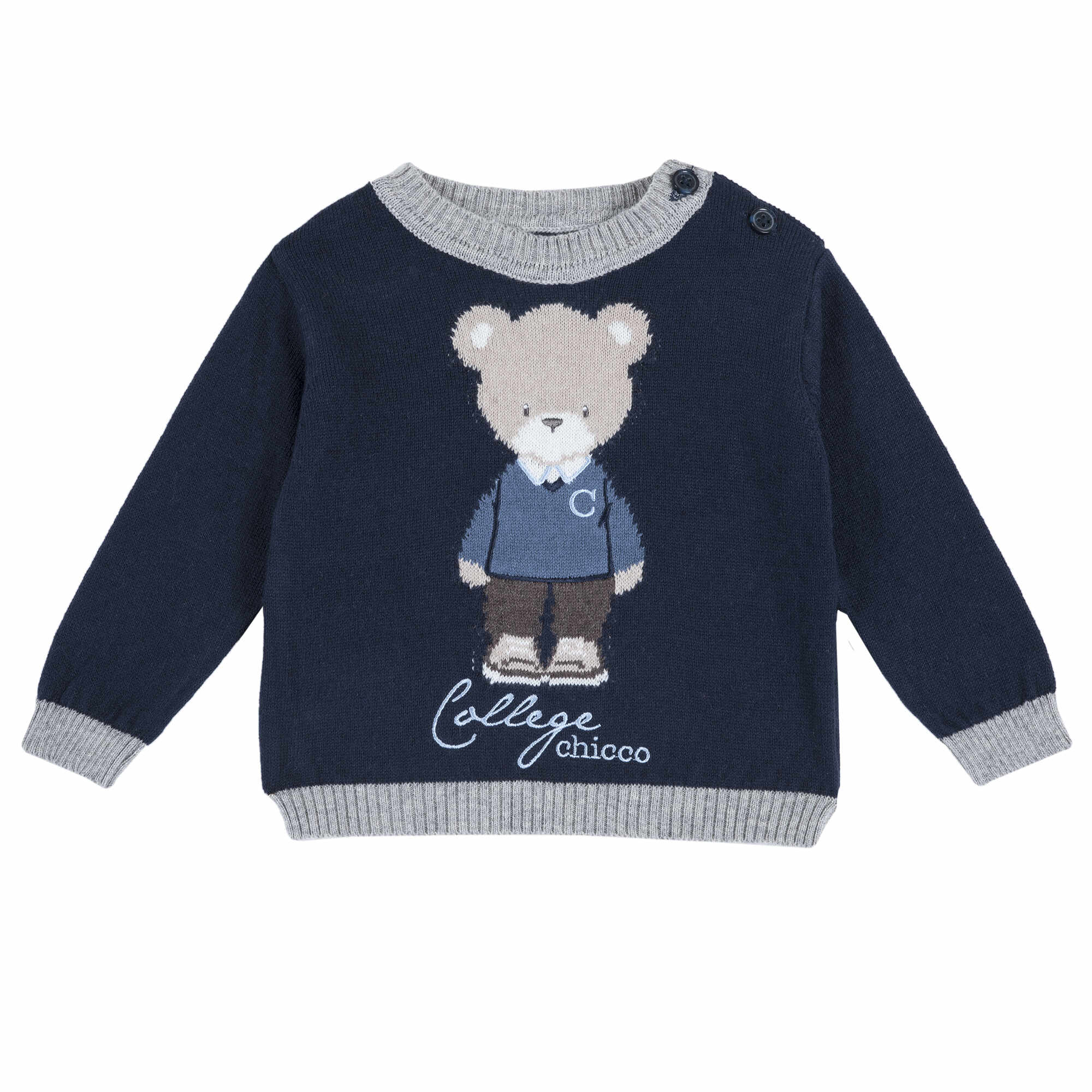Pulover copii Chicco, tricotat, imprimeu ursulet, 69381