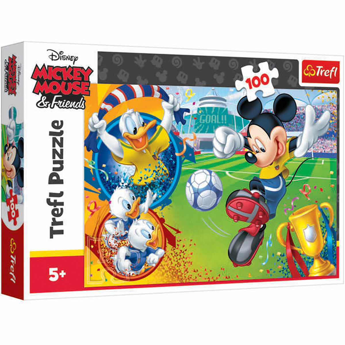 Puzzle Trefl, Mickey Mouse pe teren, 100 piese