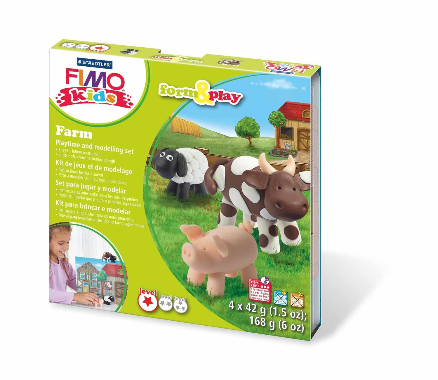 Set modelaj fimo kids - form and play - farm animals | Staedtler