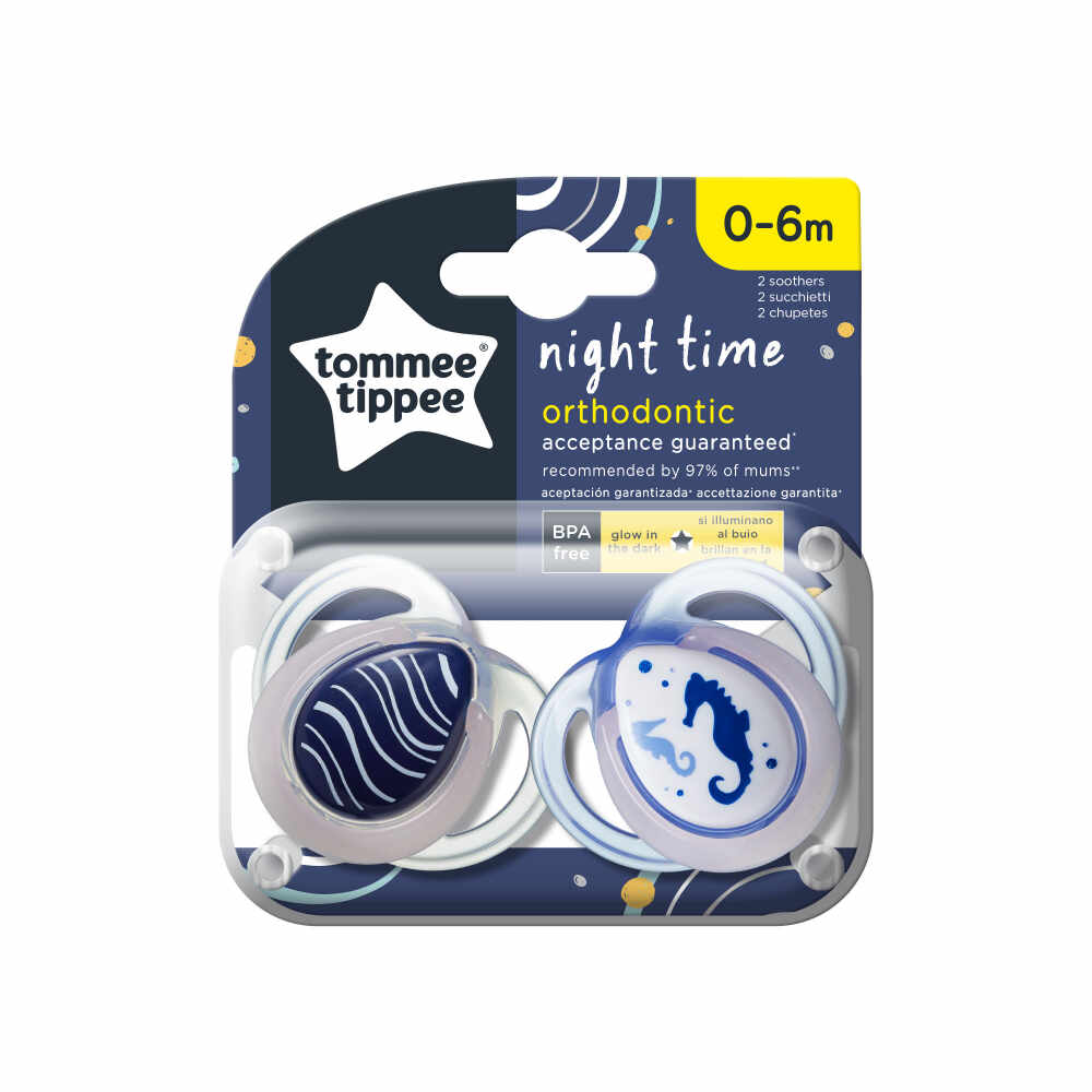 Suzete ortodontice de noapte Tommee Tippee 0-6 luni Calut de mare