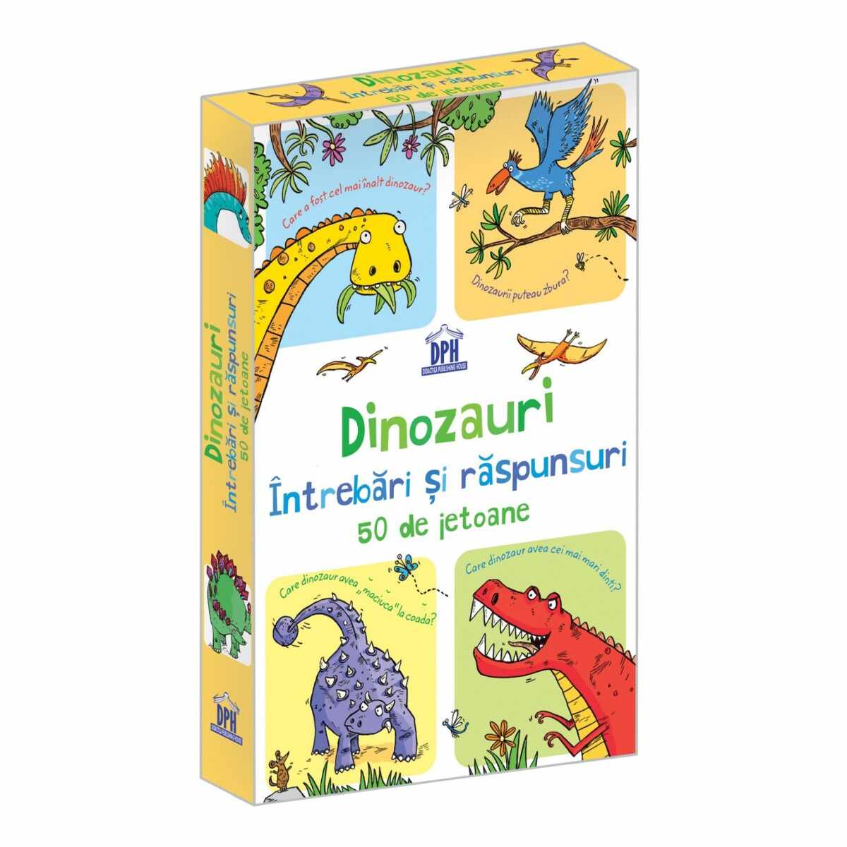 Dinozauri, Intrebari si raspunsuri, 50 jetoane, Editura DPH