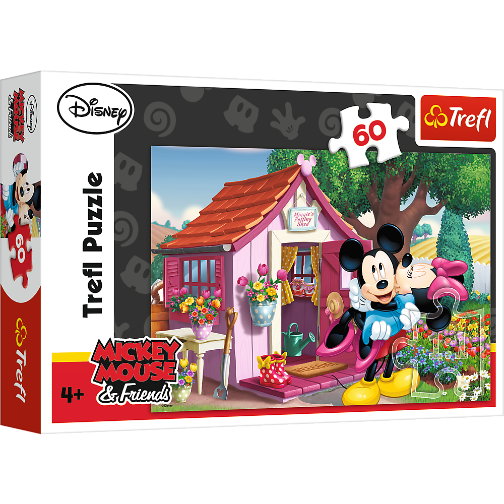 Puzzle 60 piese - Mickey si Minnie in gradina | Trefl