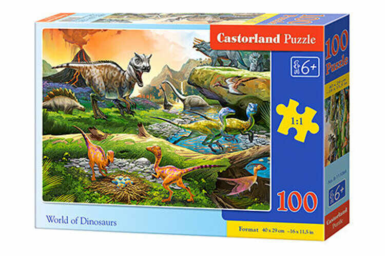 Puzzle Lumea Dinozaurilor, 100 piese